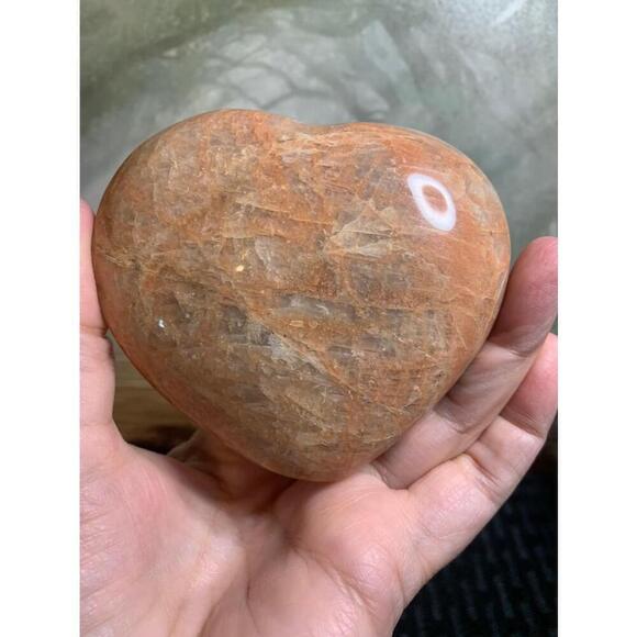 Peach moonstone heart - Picture 1 of 10